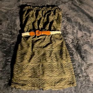 Strapless army green dress